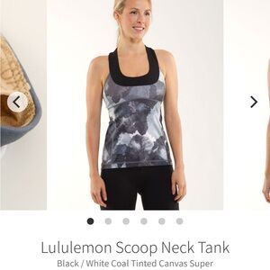 lululemon size 6 Black and White Scoop Neck Tank